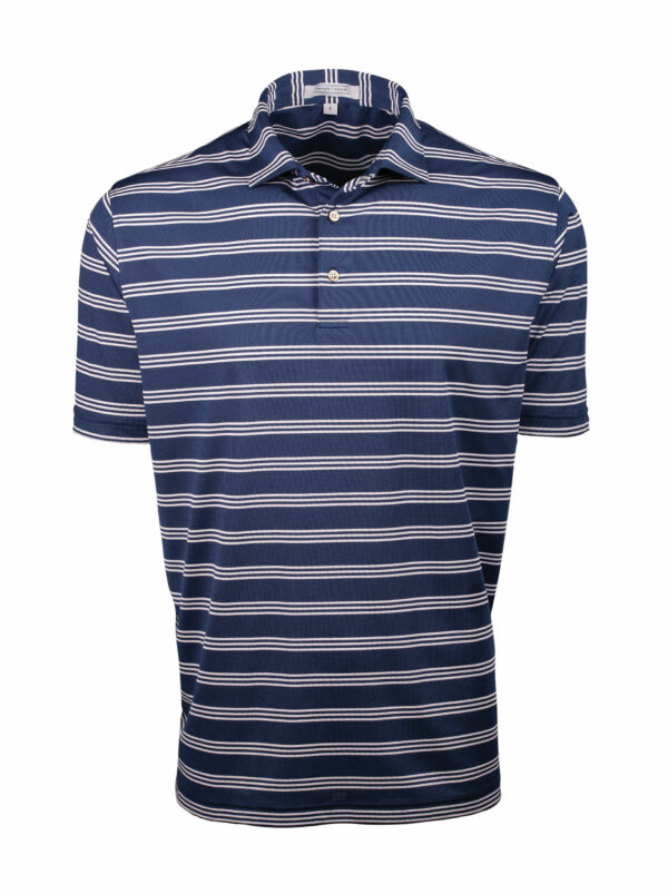 Fenix XCell PE blue and white cross striped polo shirt for men
