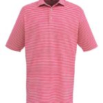 North Harbor Stripe Performance Polo Shirt - Cranberry Image