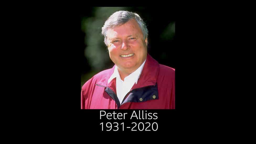 Peter Alliss in red jacket