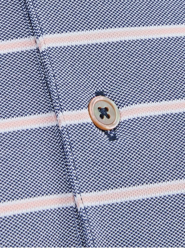 Monterey Navy White Peach Detail golf polo shirt