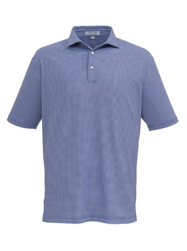 mens golf navy houndstooth print polo shirt