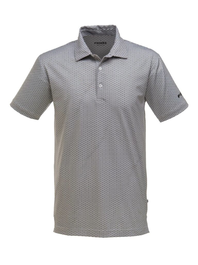 Leven White golf polo shirt