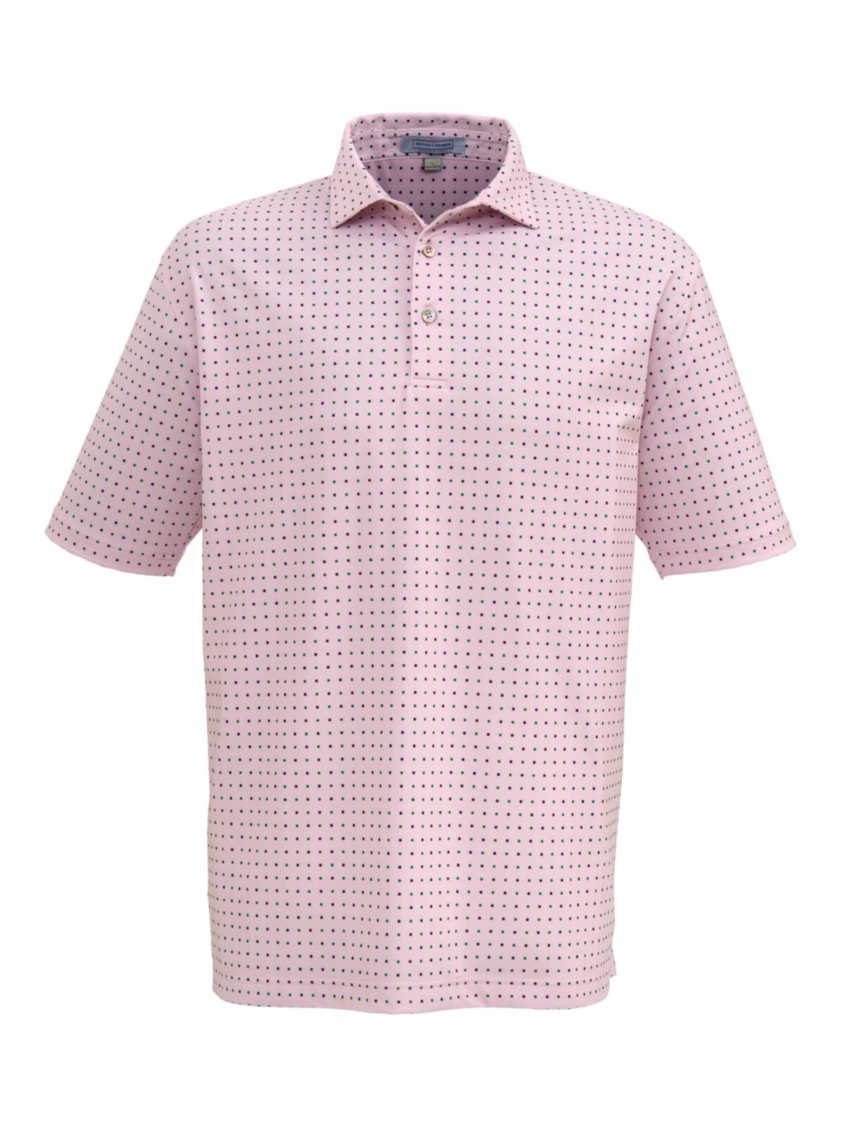 mens print golf polo shirt pink