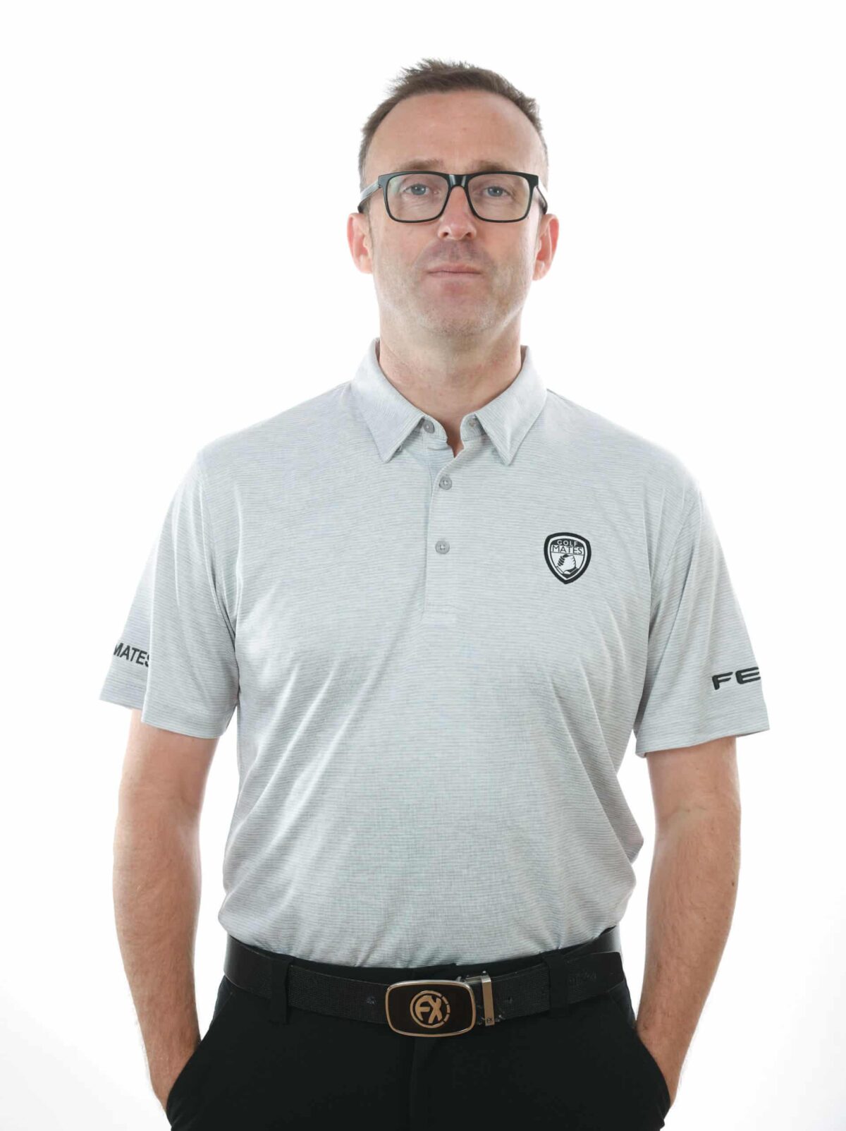 GM oban grey front golf polo shirt